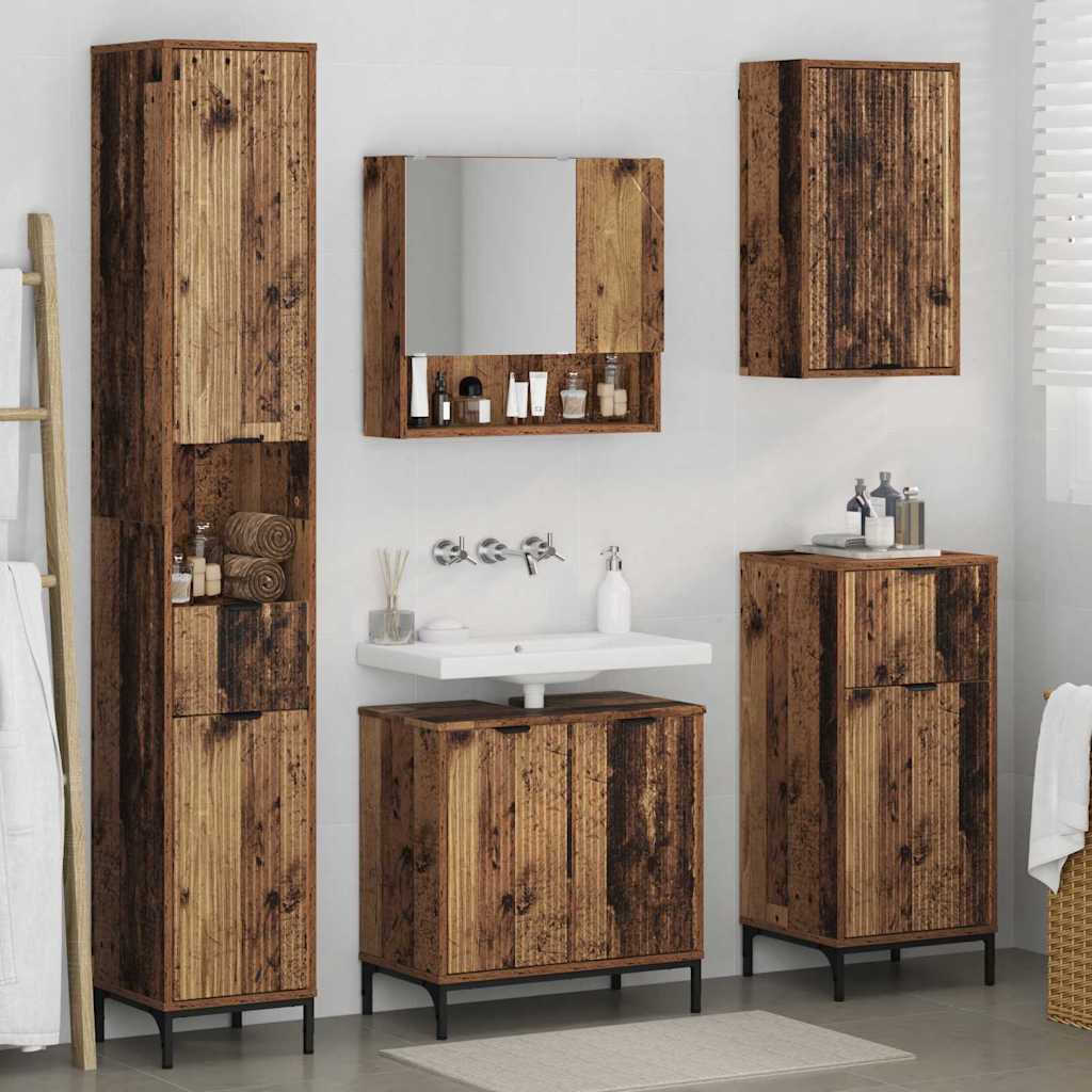 Badkamermeubelset met lade Oud Hout Engineered hout, Metaal is nu te koop bij PeponiXL, paradijselijk wonen!