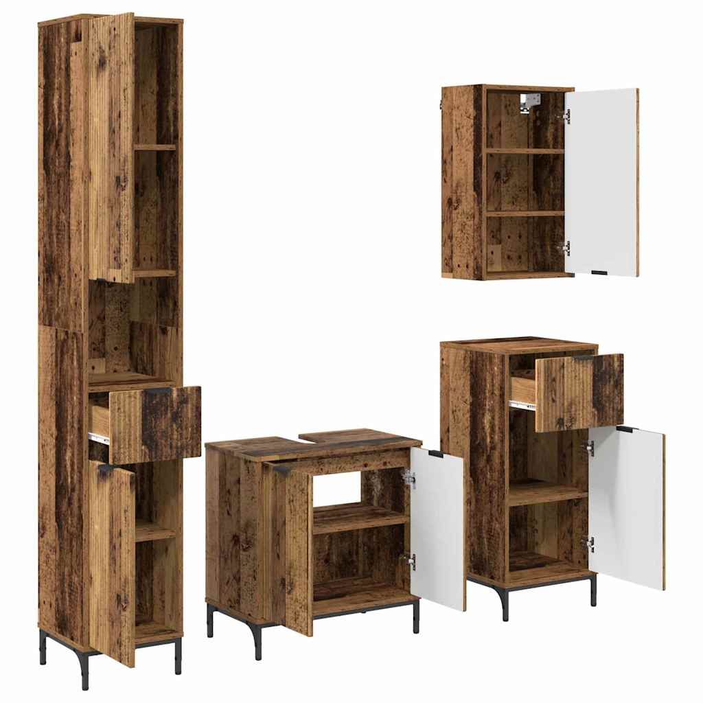 Badkamermeubelset met lade Oud Hout Engineered hout, Metaal is nu te koop bij PeponiXL, paradijselijk wonen!