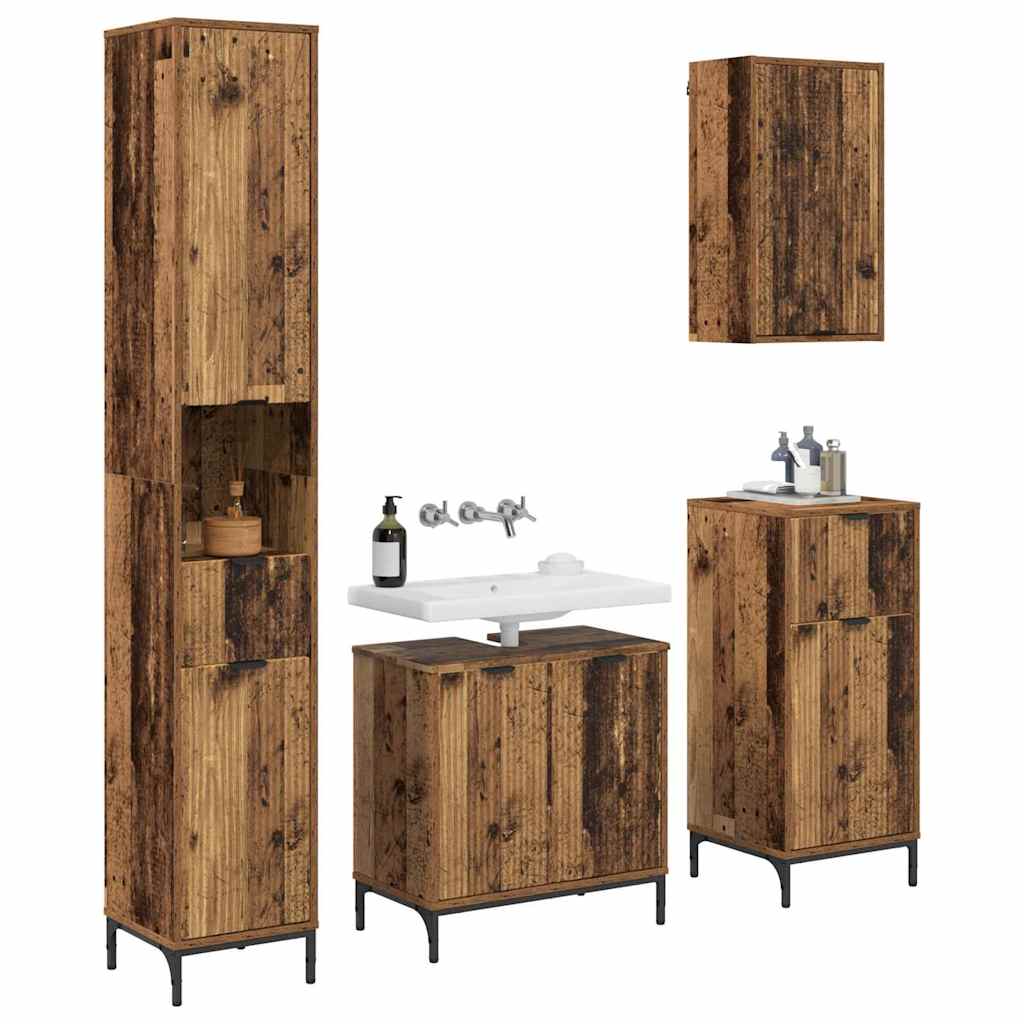 Badkamermeubelset met lade Oud Hout Engineered hout, Metaal is nu te koop bij PeponiXL, paradijselijk wonen!