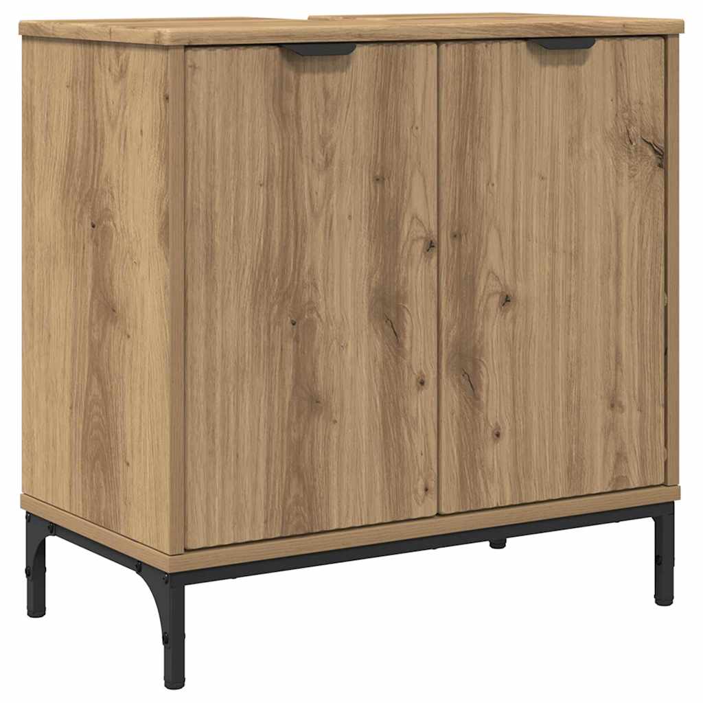 Badkamermeubelset 4 st Artisan Eiken Engineered hout, Metaal is nu te koop bij PeponiXL, paradijselijk wonen!