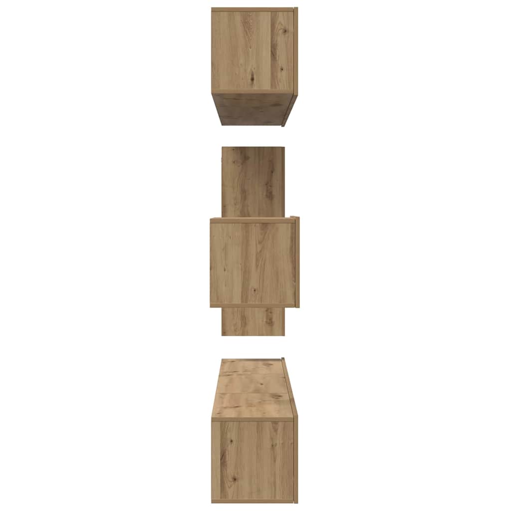Tv-meubelset Wandgemonteerd 8 pcs Artisan Eiken Bewerkt hout is nu te koop bij PeponiXL, paradijselijk wonen!