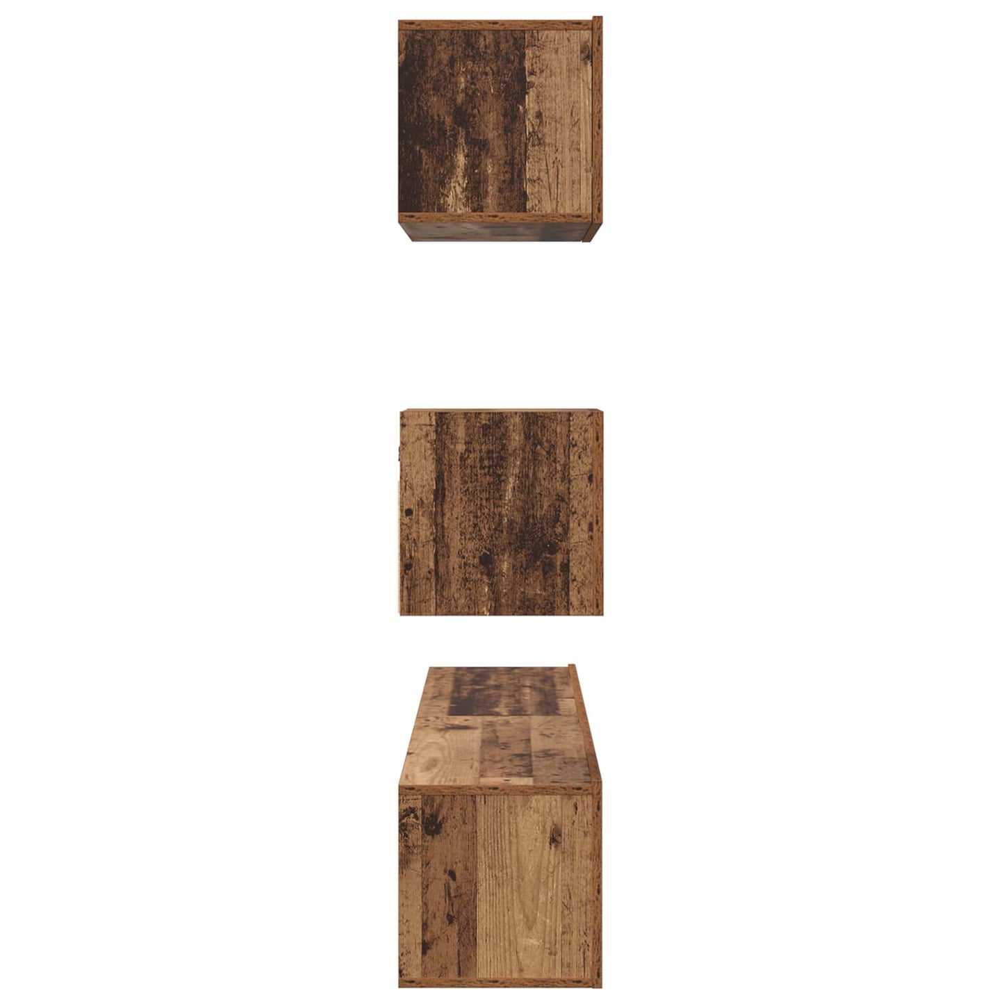 Tv-meubelset Wandgemonteerd 3 pcs Oud Hout Bewerkt hout is nu te koop bij PeponiXL, paradijselijk wonen!