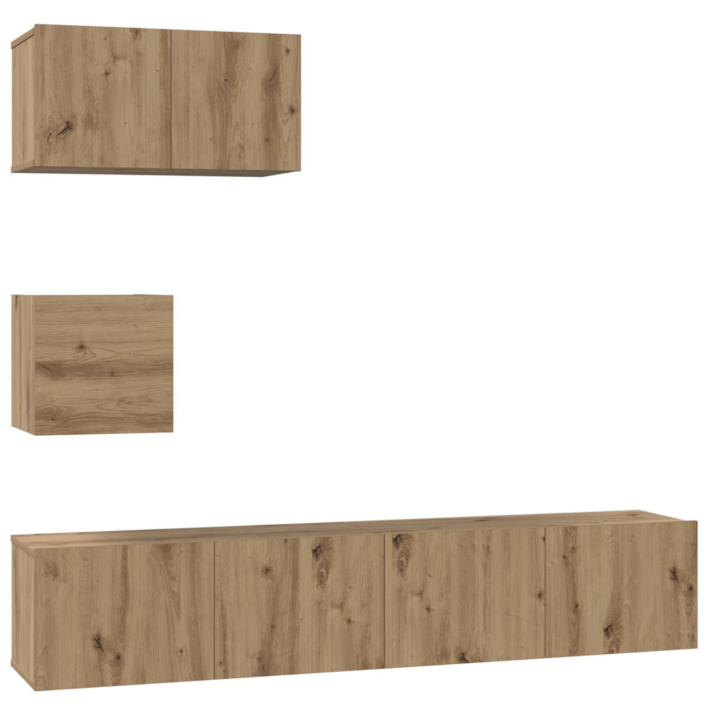 Tv-meubelset Wandgemonteerd 3 pcs Artisan Eiken Bewerkt hout is nu te koop bij PeponiXL, paradijselijk wonen!