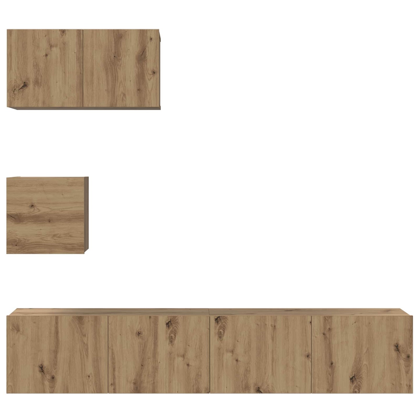 Tv-meubelset Wandgemonteerd 3 pcs Artisan Eiken Bewerkt hout is nu te koop bij PeponiXL, paradijselijk wonen!