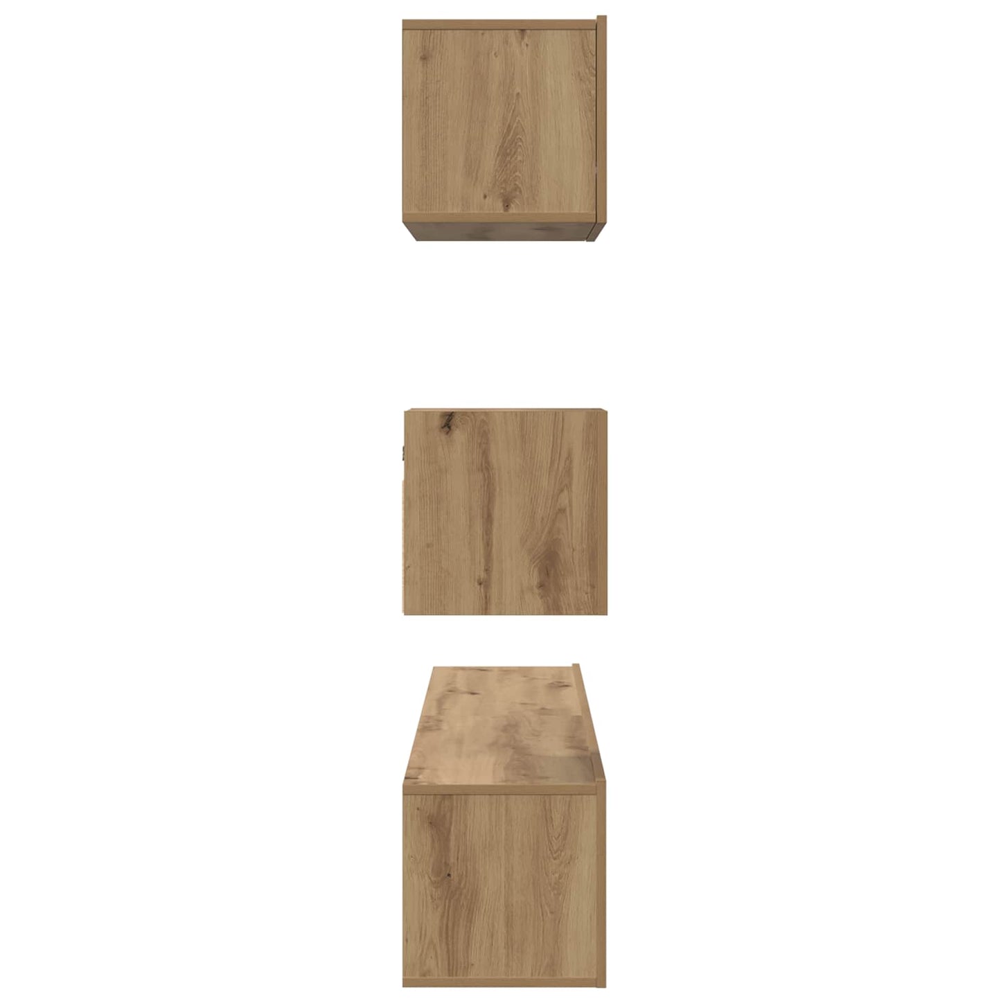 Tv-meubelset Wandgemonteerd 3 pcs Artisan Eiken Bewerkt hout is nu te koop bij PeponiXL, paradijselijk wonen!