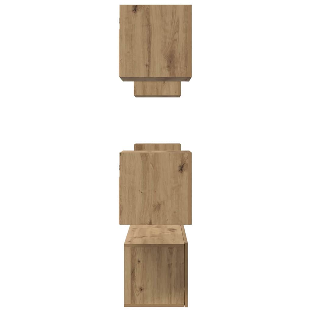 Tv-meubelset Wandgemonteerd 6 pcs Artisan Eiken Bewerkt hout is nu te koop bij PeponiXL, paradijselijk wonen!
