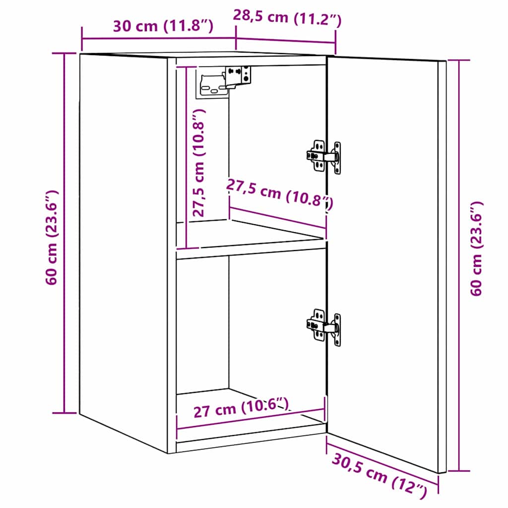 Tv-meubelset 7 pcs Zwart Eiken 30,5 x 30 x 60 cm Bewerkt hout is nu te koop bij PeponiXL, paradijselijk wonen!