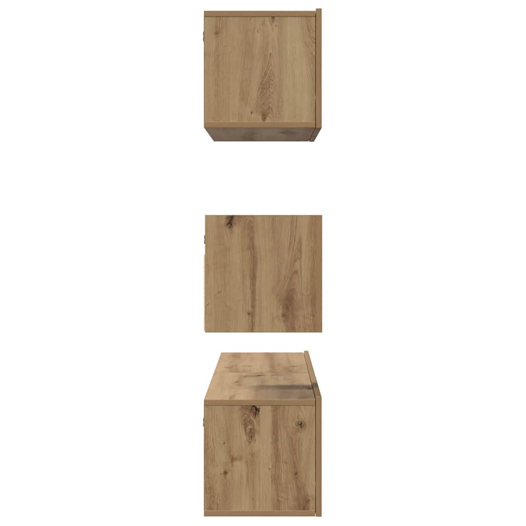 Tv-meubelset Wandgemonteerd 4 pcs Artisan Eiken Bewerkt hout is nu te koop bij PeponiXL, paradijselijk wonen!