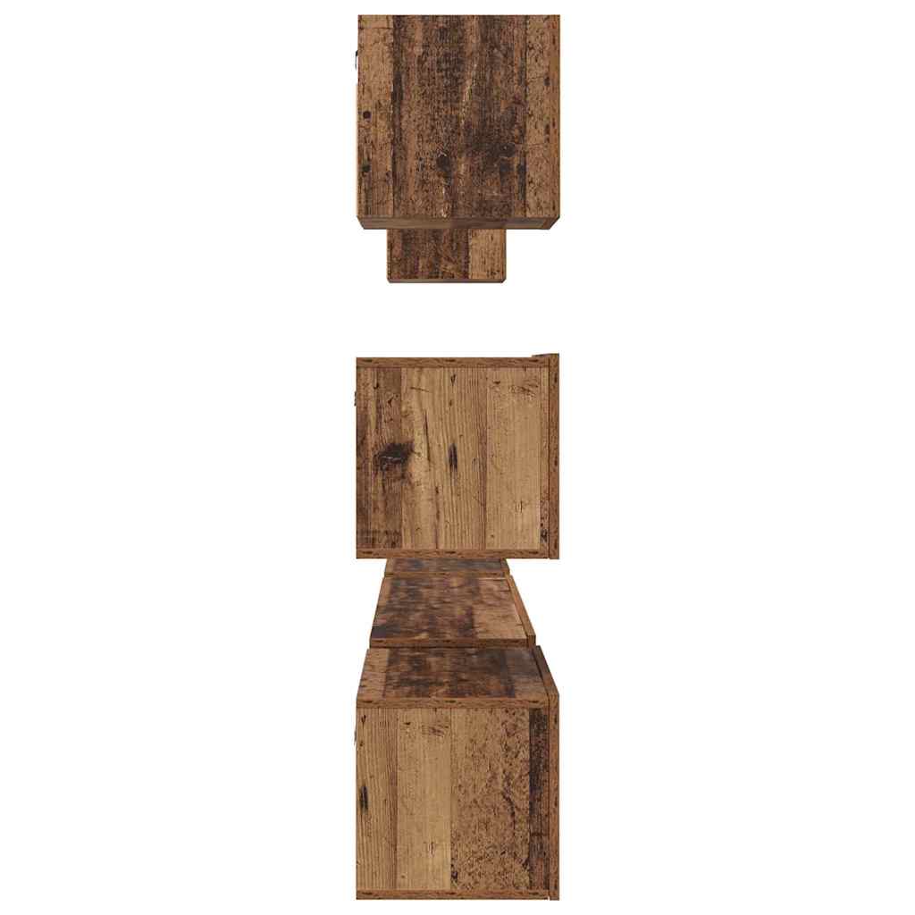 Tv-meubelset Wandgemonteerd 8 pcs Oud Hout Bewerkt hout is nu te koop bij PeponiXL, paradijselijk wonen!
