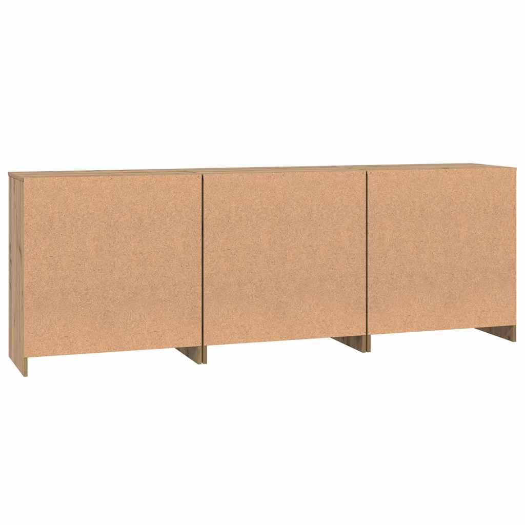 Dressoir 3 pcs Artisan Eiken 70 x 41 x 75 cm Bewerkt hout is nu te koop bij PeponiXL, paradijselijk wonen!