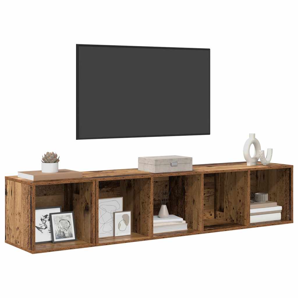 TV-kast set Wandgemonteerd 2 pcs Oud Hout Bewerkt hout is nu te koop bij PeponiXL, paradijselijk wonen!