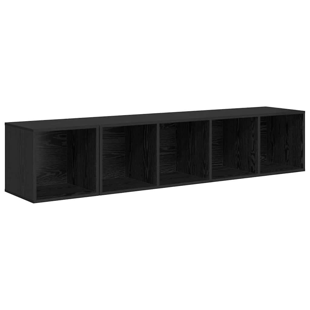 TV-kast set Wandgemonteerd 2 pcs Zwart Eiken Bewerkt hout is nu te koop bij PeponiXL, paradijselijk wonen!