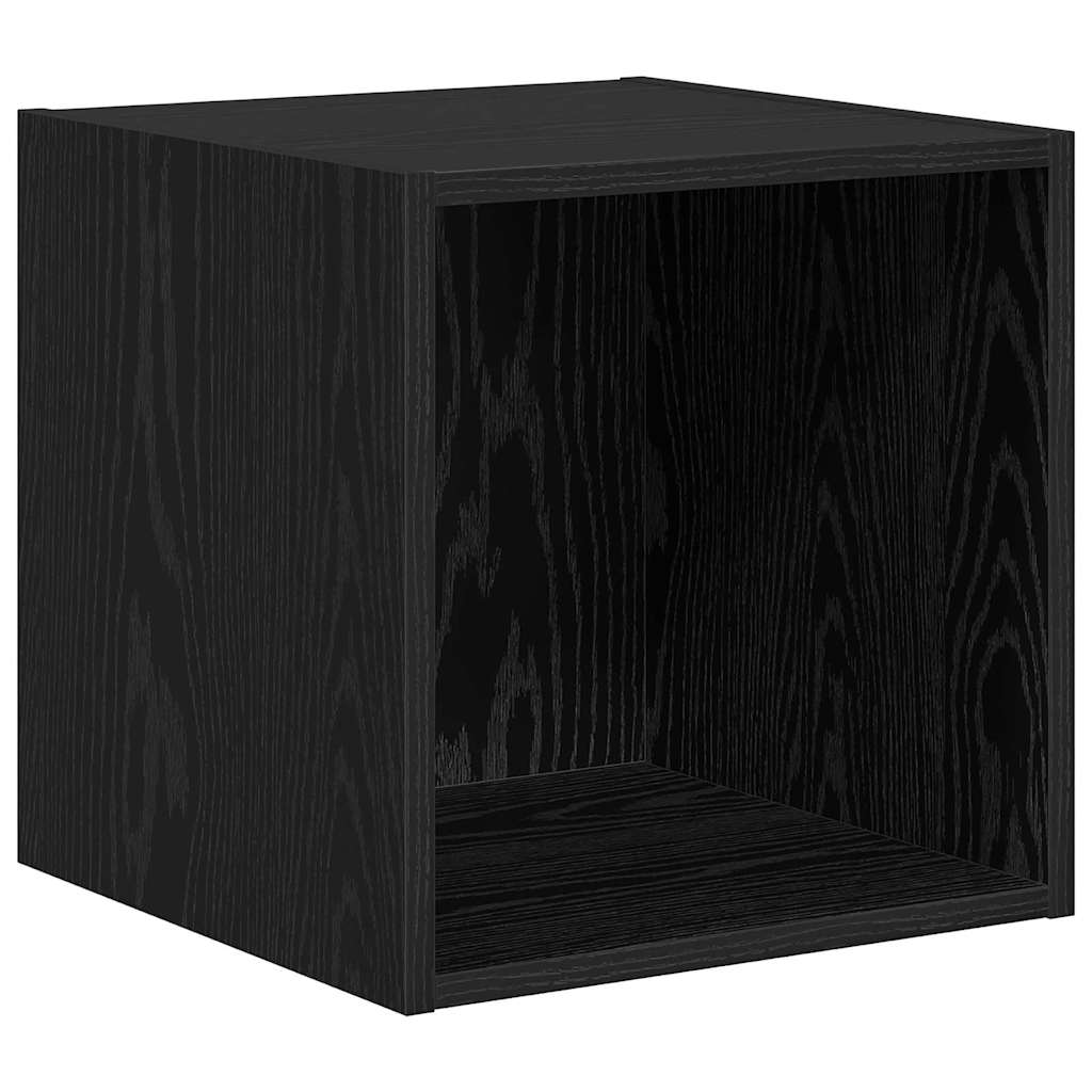 TV-kast set Wandgemonteerd 2 pcs Zwart Eiken Bewerkt hout is nu te koop bij PeponiXL, paradijselijk wonen!