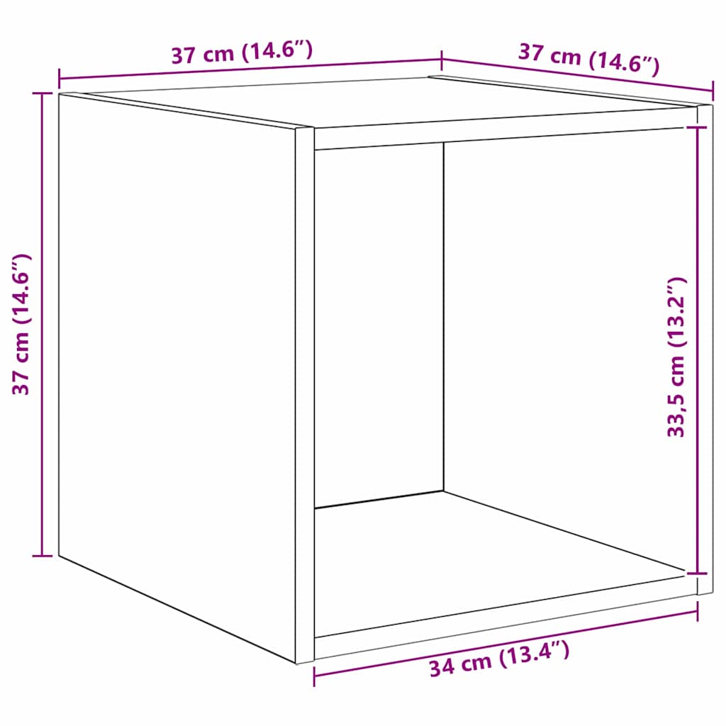 TV-kast set Wandgemonteerd 2 pcs Artisan Eiken Bewerkt hout is nu te koop bij PeponiXL, paradijselijk wonen!
