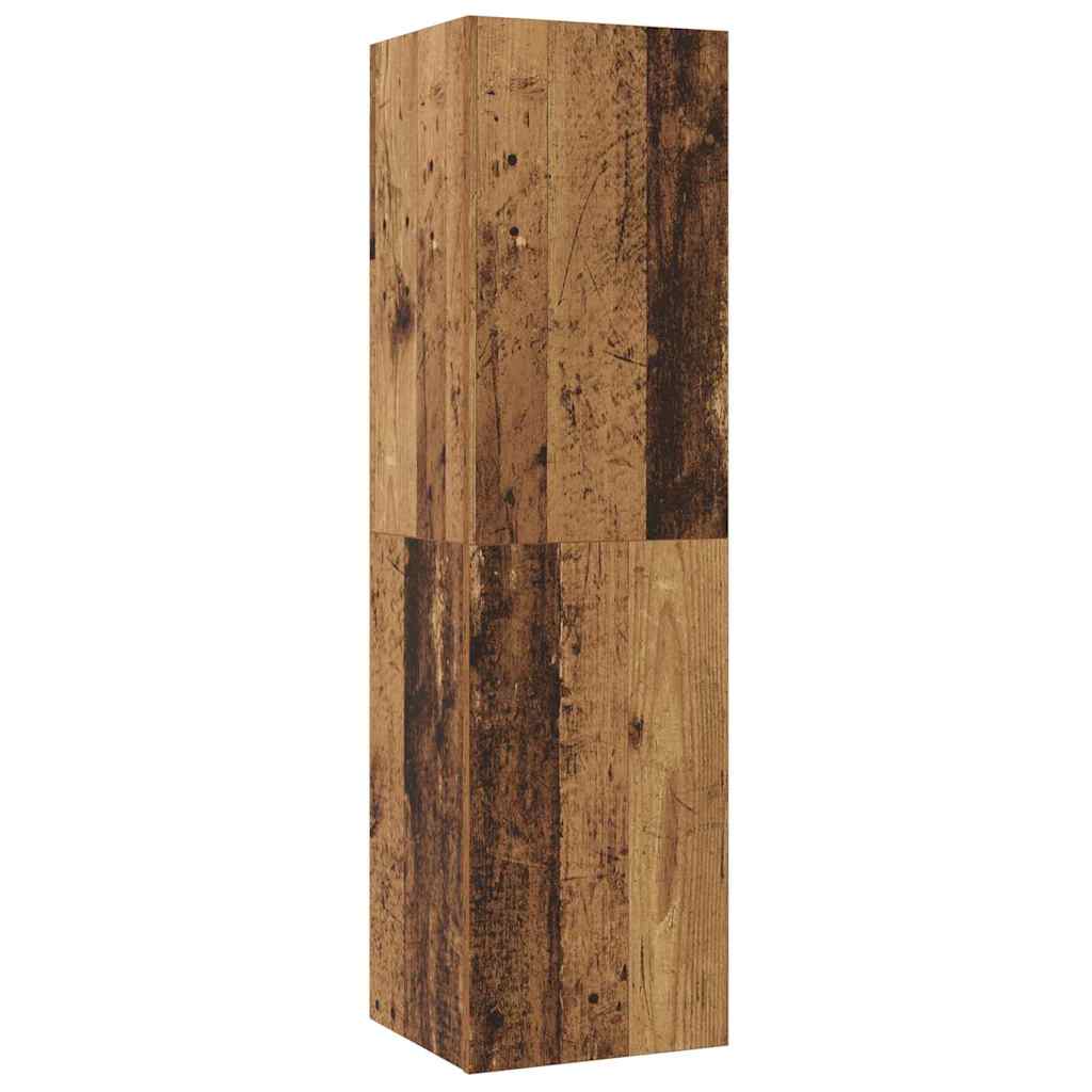 Wand TV Kast Wandgemonteerd 4 pcs Oud Hout Bewerkt hout is nu te koop bij PeponiXL, paradijselijk wonen!