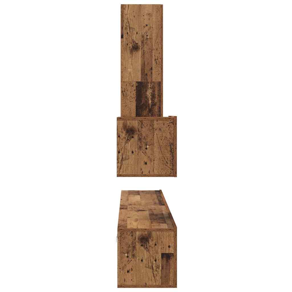 Wand TV Kast Wandgemonteerd 4 pcs Oud Hout Bewerkt hout is nu te koop bij PeponiXL, paradijselijk wonen!