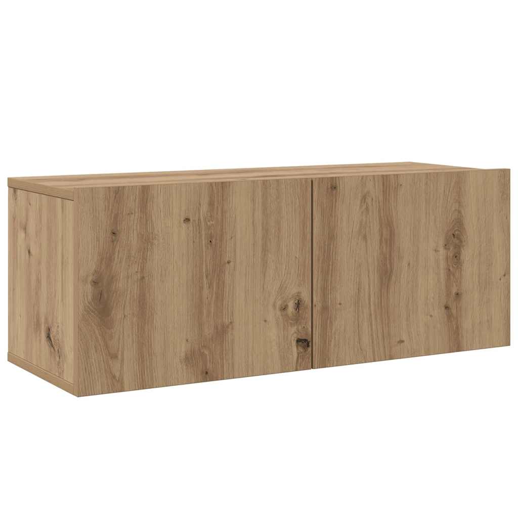 Tv-meubelset Wandgemonteerd 5 pcs Artisan Eiken Bewerkt hout is nu te koop bij PeponiXL, paradijselijk wonen!