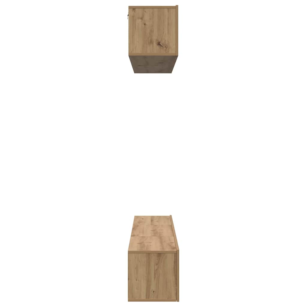 Tv-meubelset Wandgemonteerd 5 pcs Artisan Eiken Bewerkt hout is nu te koop bij PeponiXL, paradijselijk wonen!