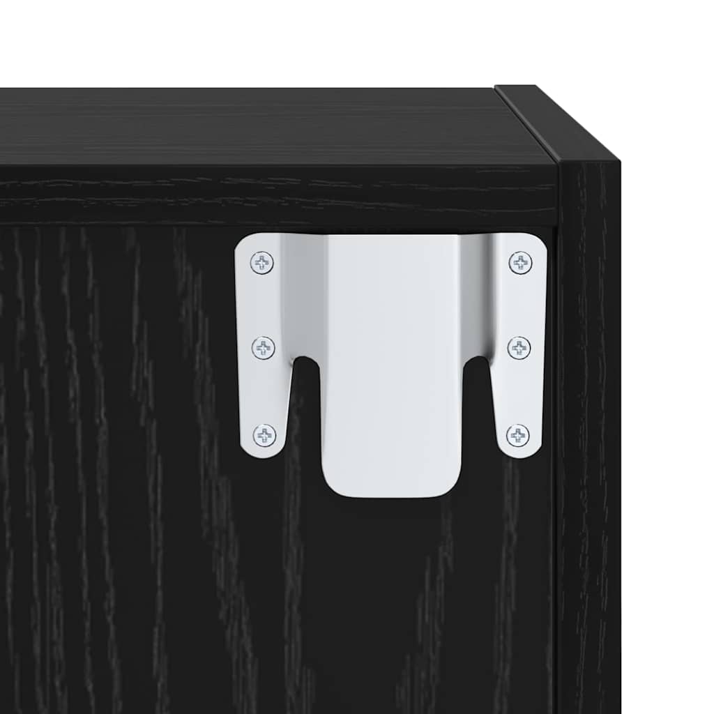 Tv-meubelset Wandgemonteerd 4 pcs Zwart Eiken Bewerkt hout is nu te koop bij PeponiXL, paradijselijk wonen!