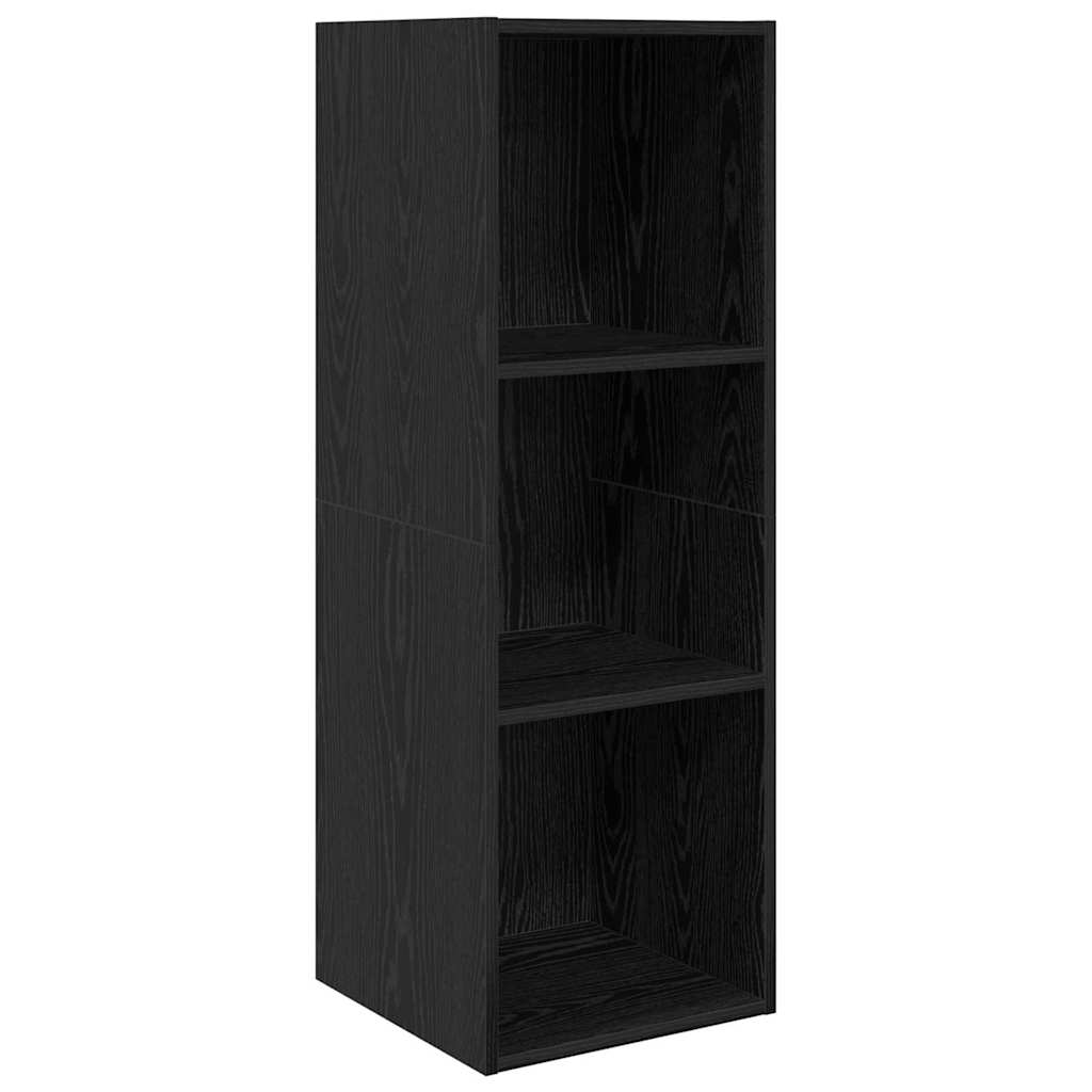 Tv-meubelset Wandgemonteerd 4 pcs Zwart Eiken Bewerkt hout is nu te koop bij PeponiXL, paradijselijk wonen!