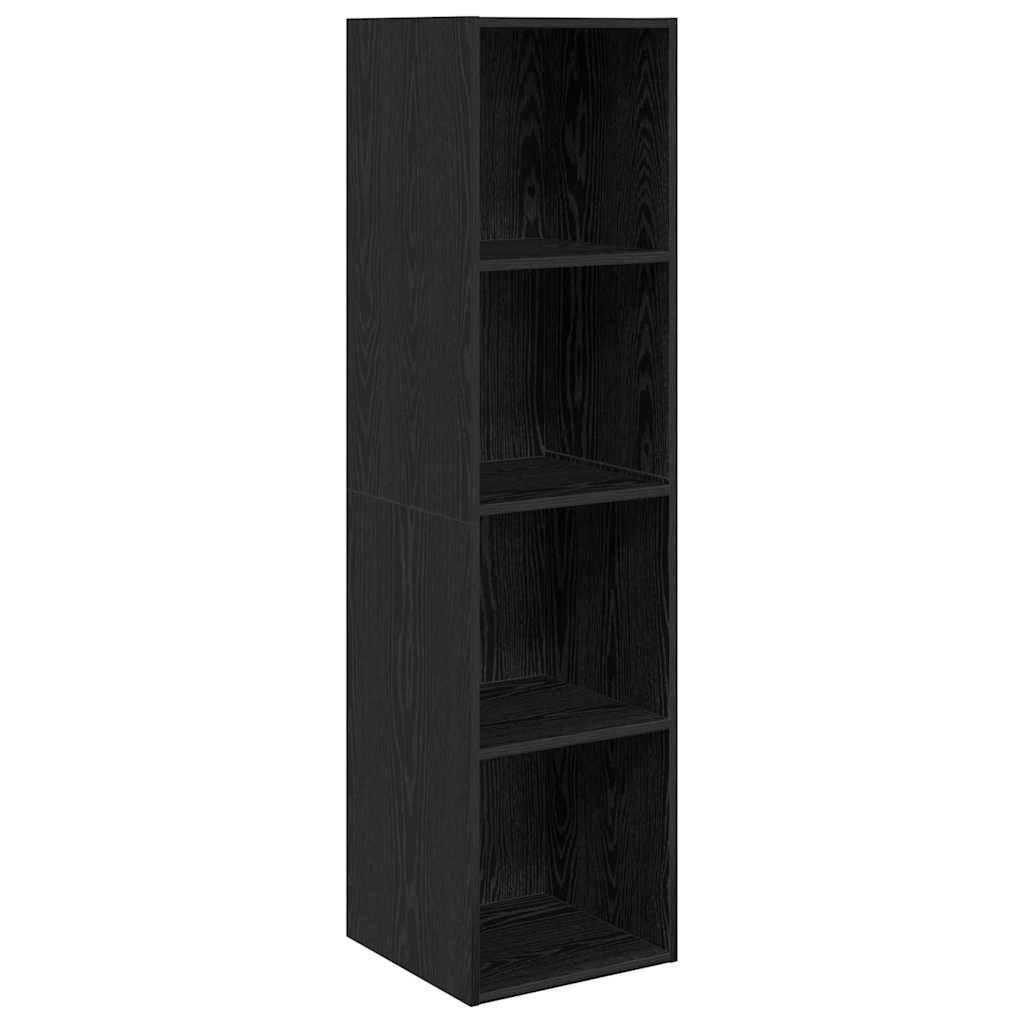 Tv-meubelset Wandgemonteerd 4 pcs Zwart Eiken Bewerkt hout is nu te koop bij PeponiXL, paradijselijk wonen!