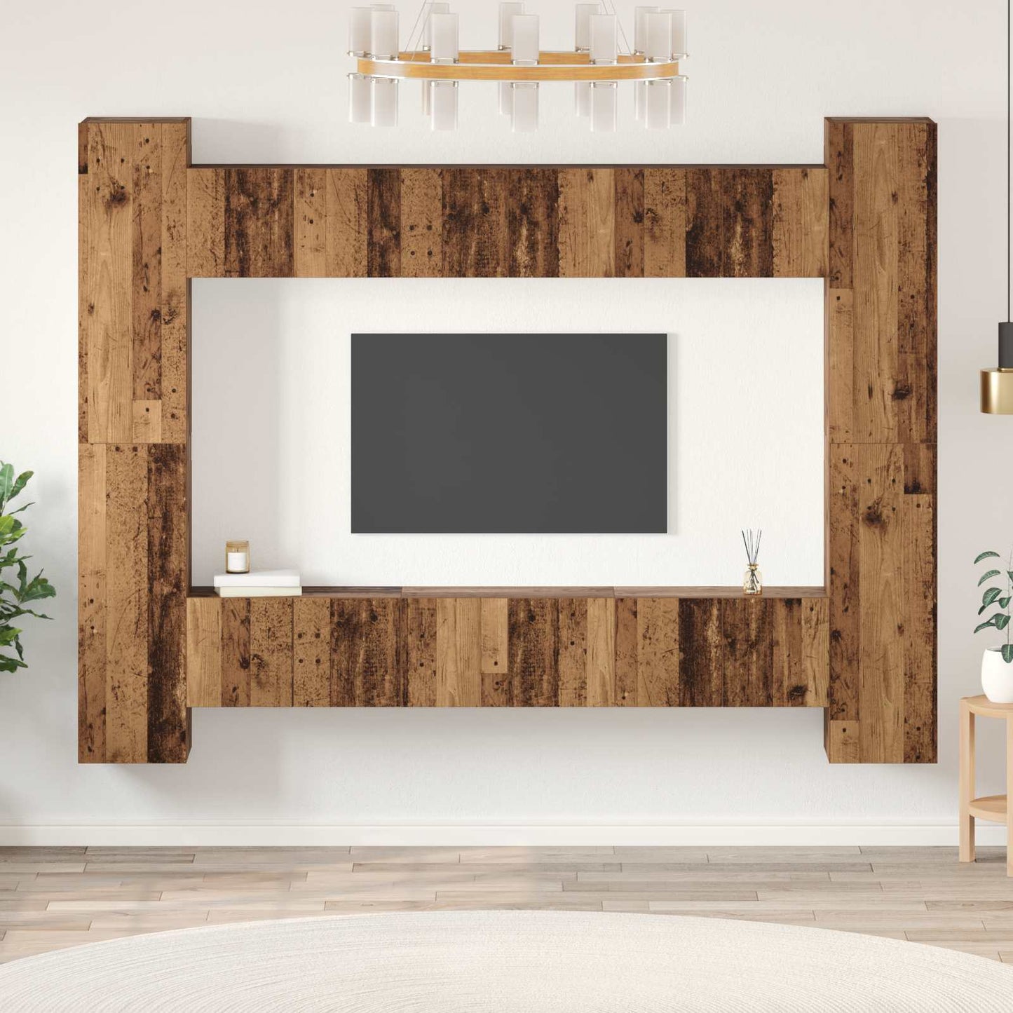 Tv-meubelset 10 pcs Oud Hout 30,5 x 30 x 90 cm Bewerkt hout is nu te koop bij PeponiXL, paradijselijk wonen!