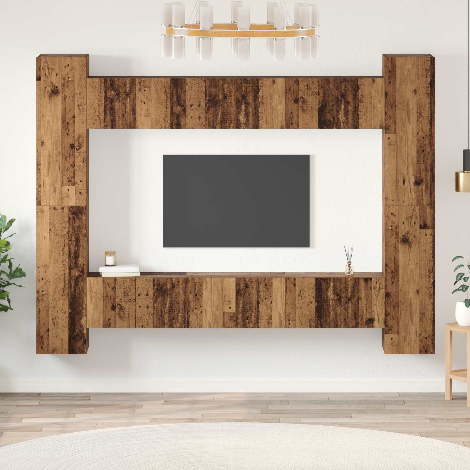 Tv-meubelset 10 pcs Oud Hout 30,5 x 30 x 90 cm Bewerkt hout is nu te koop bij PeponiXL, paradijselijk wonen!