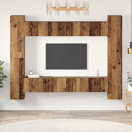 Tv-meubelset 10 pcs Oud Hout 30,5 x 30 x 90 cm Bewerkt hout is nu te koop bij PeponiXL, paradijselijk wonen!