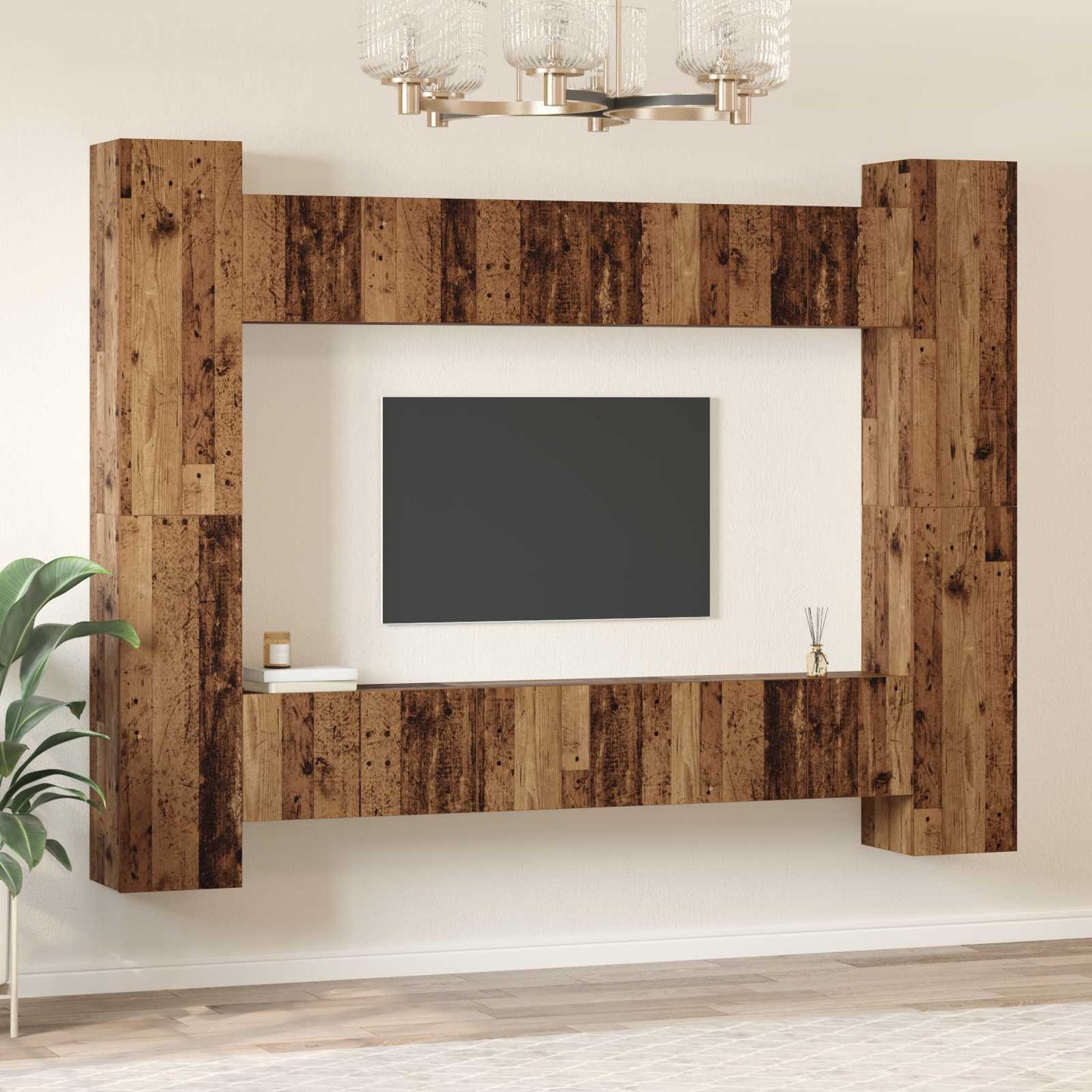 Tv-meubelset 10 pcs Oud Hout 30,5 x 30 x 90 cm Bewerkt hout is nu te koop bij PeponiXL, paradijselijk wonen!