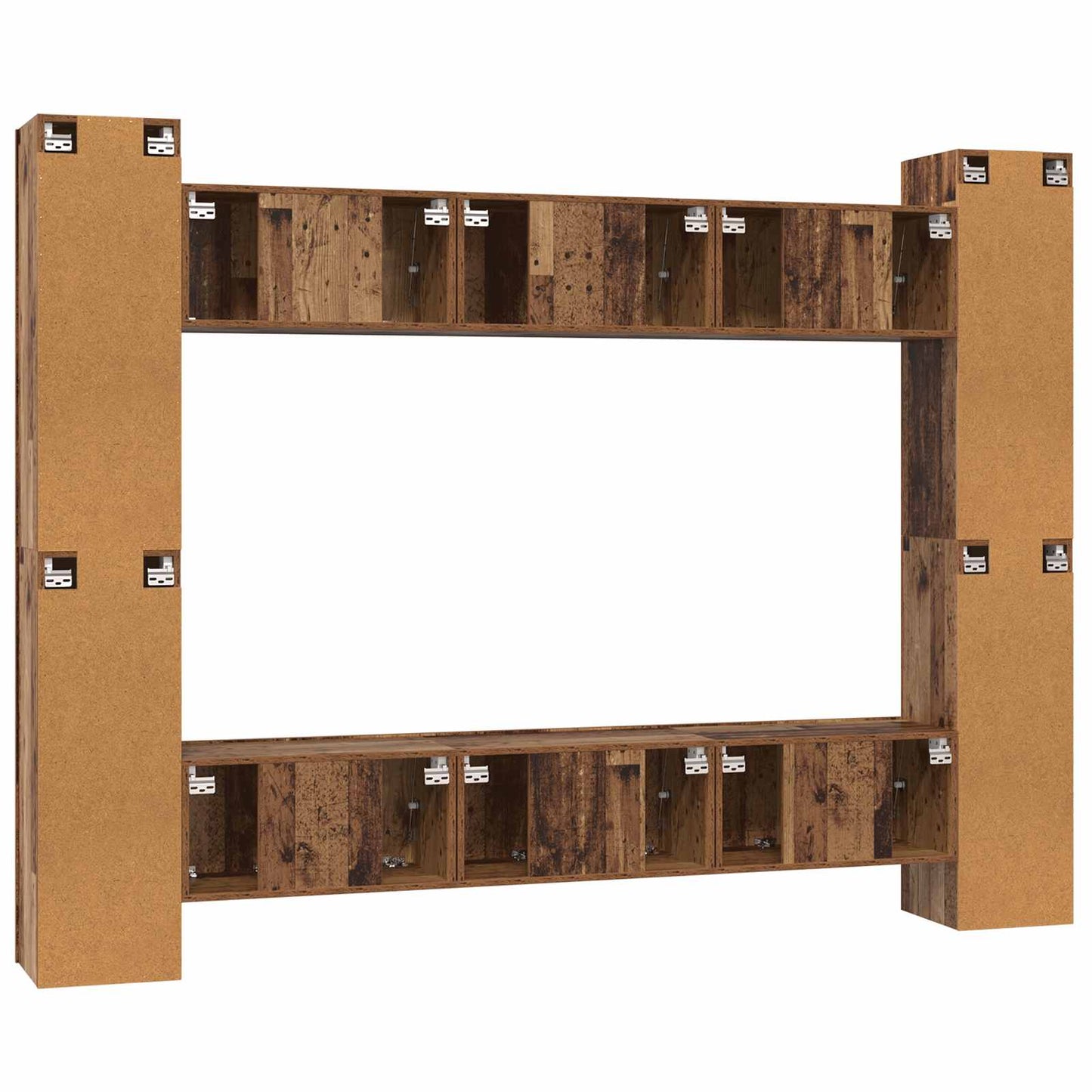 Tv-meubelset 10 pcs Oud Hout 30,5 x 30 x 90 cm Bewerkt hout is nu te koop bij PeponiXL, paradijselijk wonen!