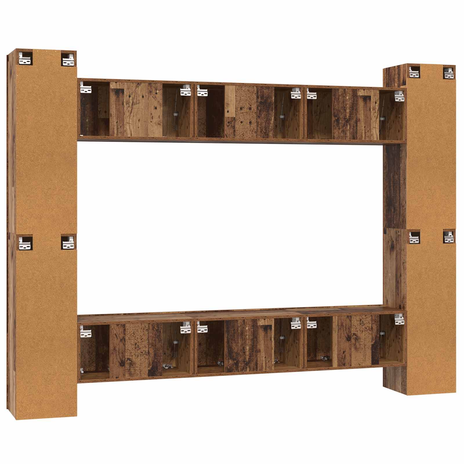 Tv-meubelset 10 pcs Oud Hout 30,5 x 30 x 90 cm Bewerkt hout is nu te koop bij PeponiXL, paradijselijk wonen!