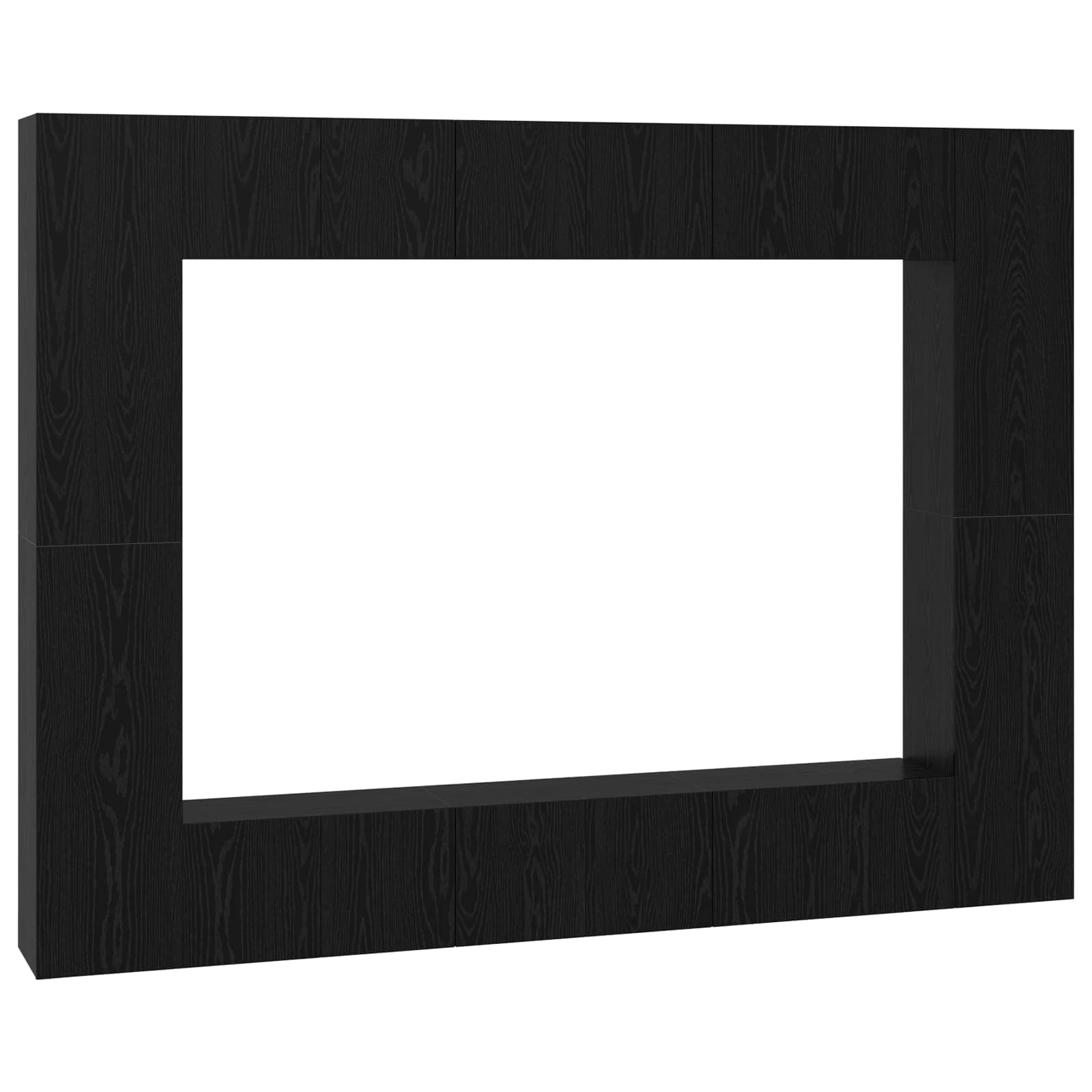 Tv-meubelset 10 pcs Zwart Eiken 30,5 x 30 x 90 cm Bewerkt hout is nu te koop bij PeponiXL, paradijselijk wonen!