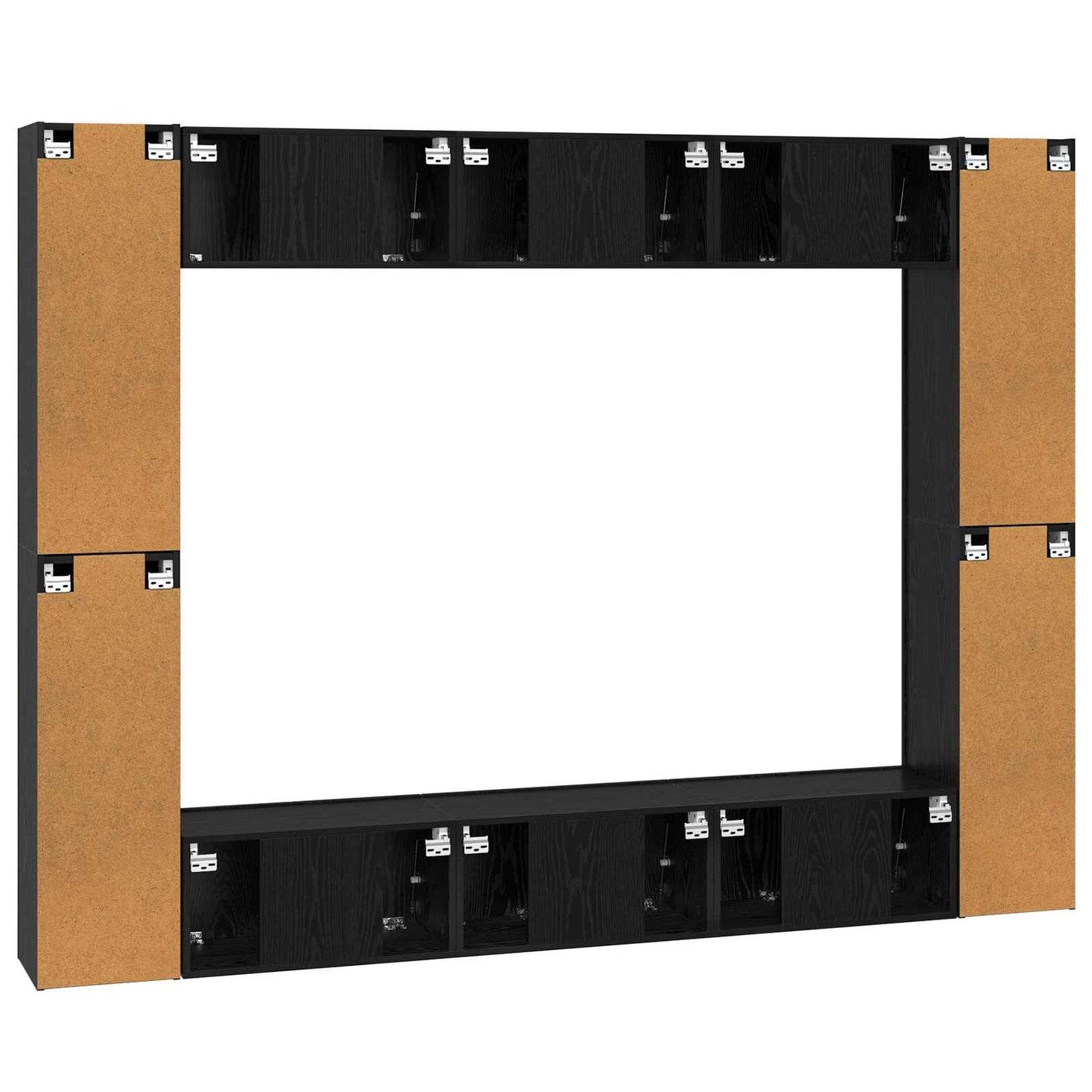 Tv-meubelset 10 pcs Zwart Eiken 30,5 x 30 x 90 cm Bewerkt hout is nu te koop bij PeponiXL, paradijselijk wonen!