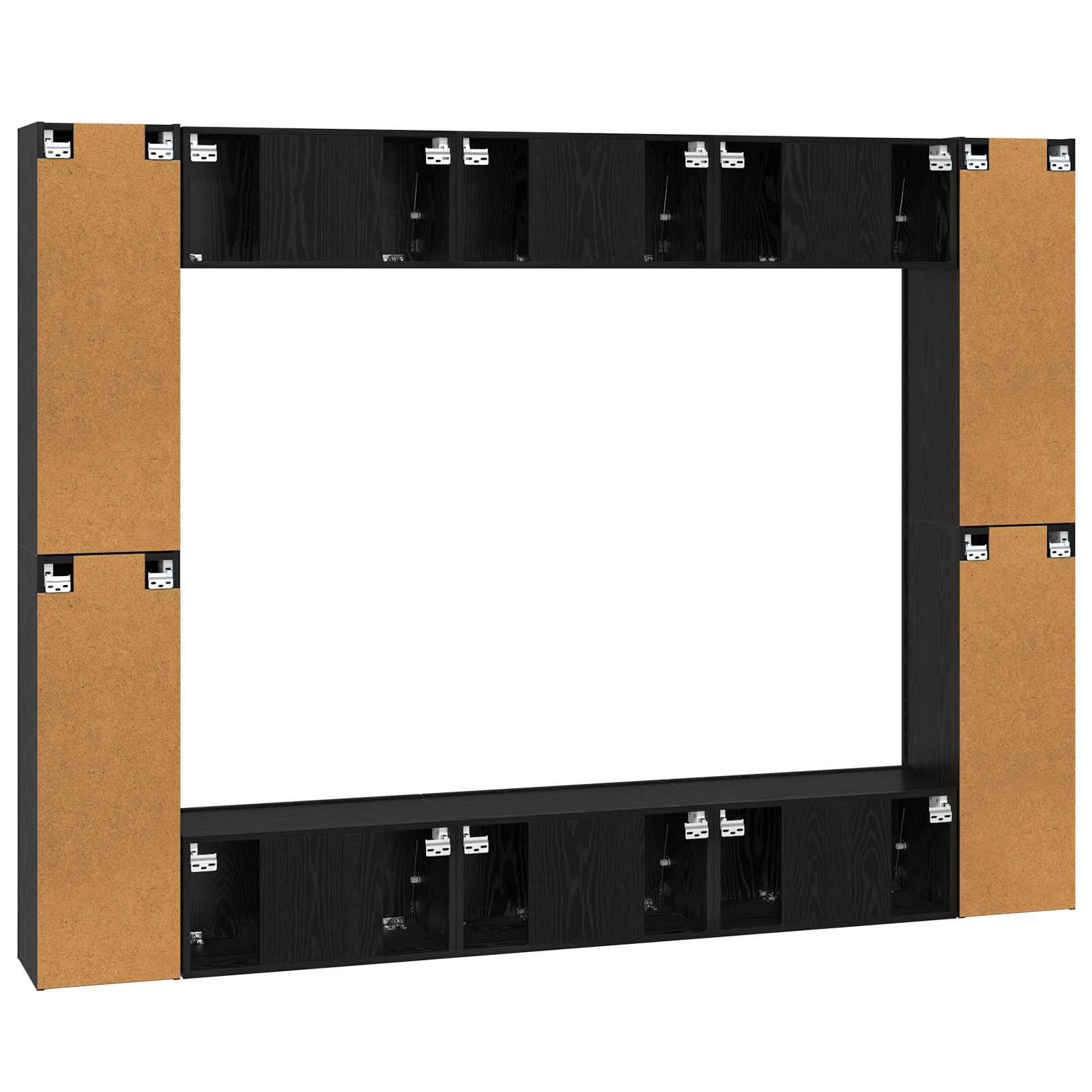 Tv-meubelset 10 pcs Zwart Eiken 30,5 x 30 x 90 cm Bewerkt hout is nu te koop bij PeponiXL, paradijselijk wonen!