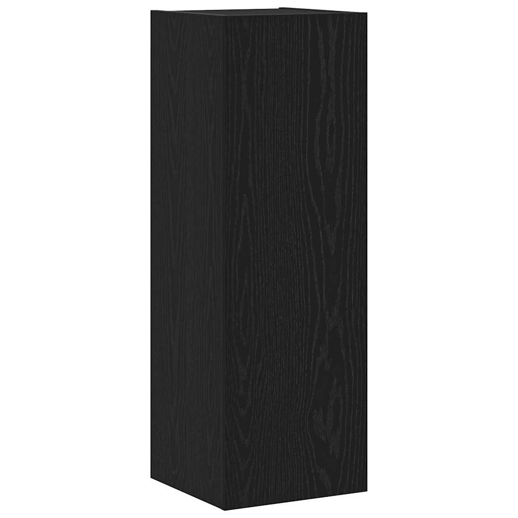 Tv-meubelset Wandgemonteerd 10 pcs Zwart Eiken Bewerkt hout is nu te koop bij PeponiXL, paradijselijk wonen!