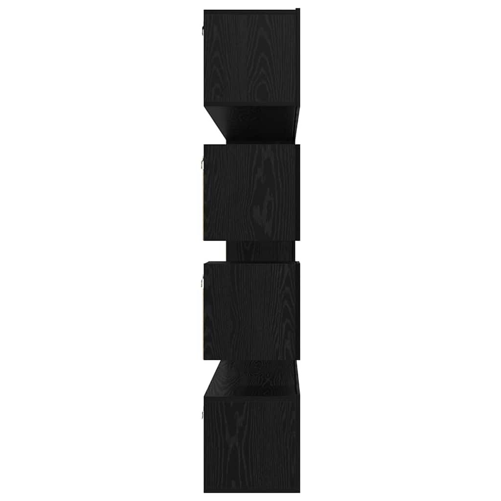 Tv-meubelset Wandgemonteerd 10 pcs Zwart Eiken Bewerkt hout is nu te koop bij PeponiXL, paradijselijk wonen!