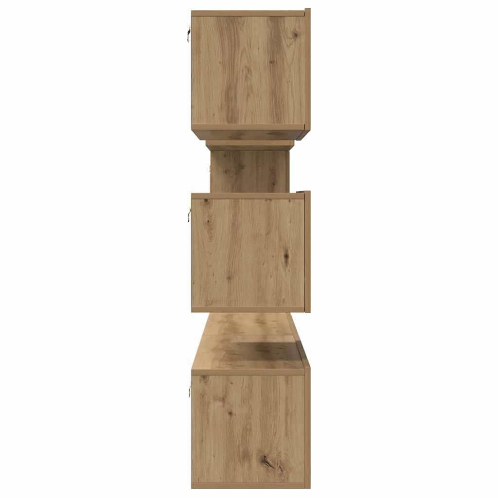 Tv-meubelset Wandgemonteerd 6 pcs Artisan Eiken Bewerkt hout is nu te koop bij PeponiXL, paradijselijk wonen!