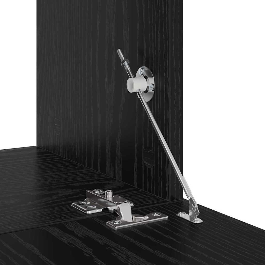 Wand tv-kast Wandgemonteerd 2 pcs Zwart Eiken Bewerkt hout is nu te koop bij PeponiXL, paradijselijk wonen!