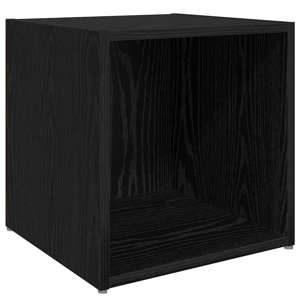 TV-kast set Wandgemonteerd 8 pcs Zwart Eiken Bewerkt hout is nu te koop bij PeponiXL, paradijselijk wonen!