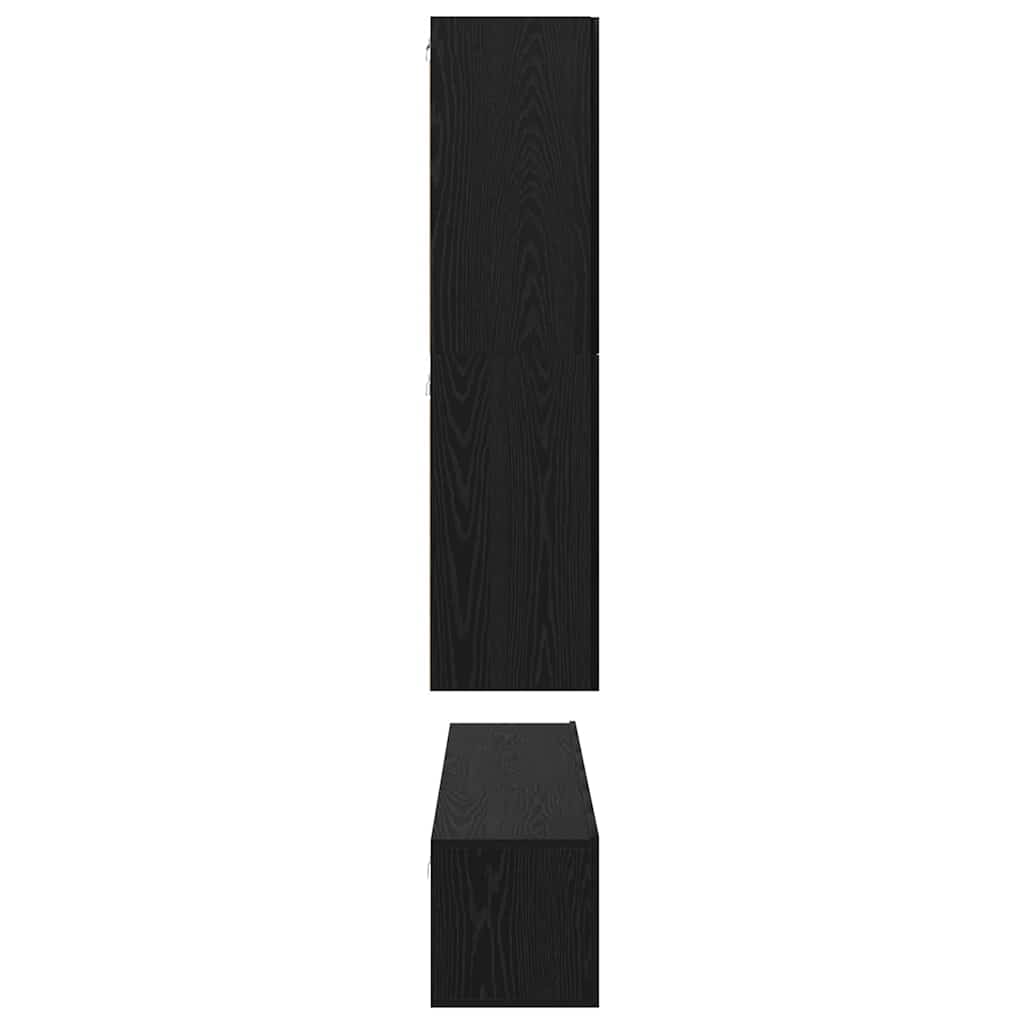 Tv-meubelset Wandgemonteerd 8 pcs Zwart Eiken Bewerkt hout is nu te koop bij PeponiXL, paradijselijk wonen!