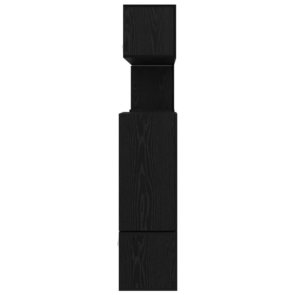 Tv-meubelset Wandgemonteerd 10 pcs Zwart Eiken Bewerkt hout is nu te koop bij PeponiXL, paradijselijk wonen!
