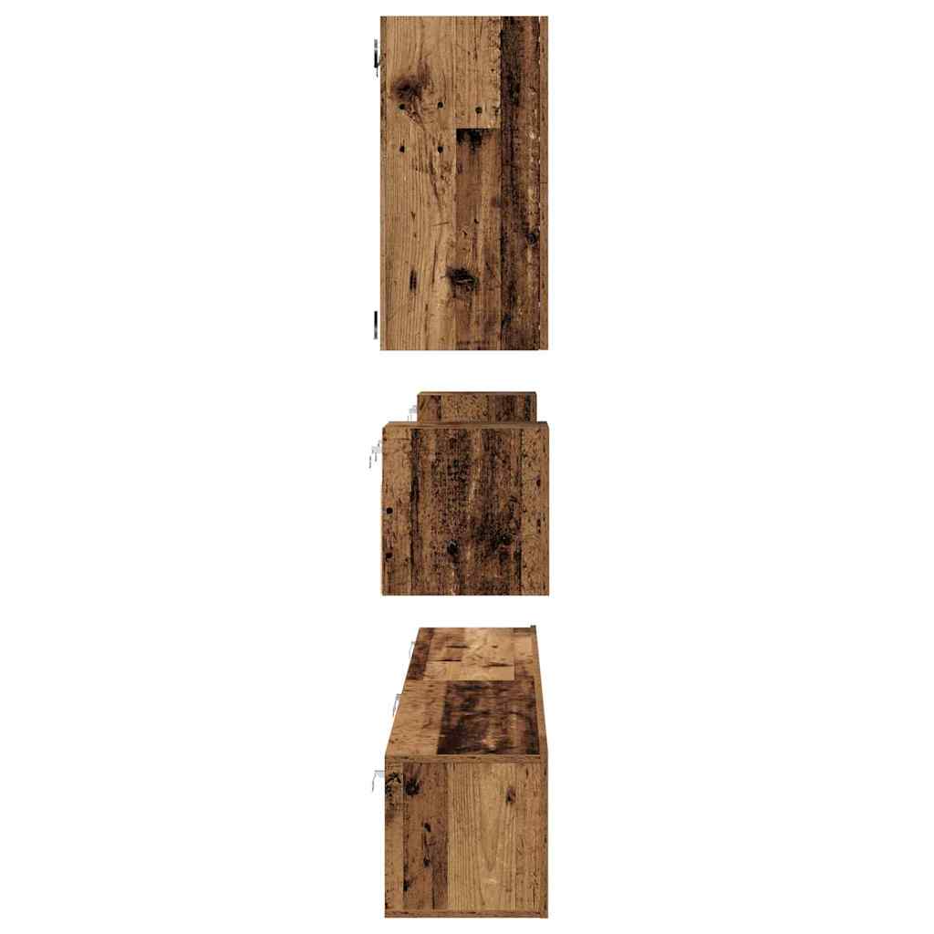 Tv-meubelset Wandgemonteerd 8 pcs Oud Hout Bewerkt hout is nu te koop bij PeponiXL, paradijselijk wonen!