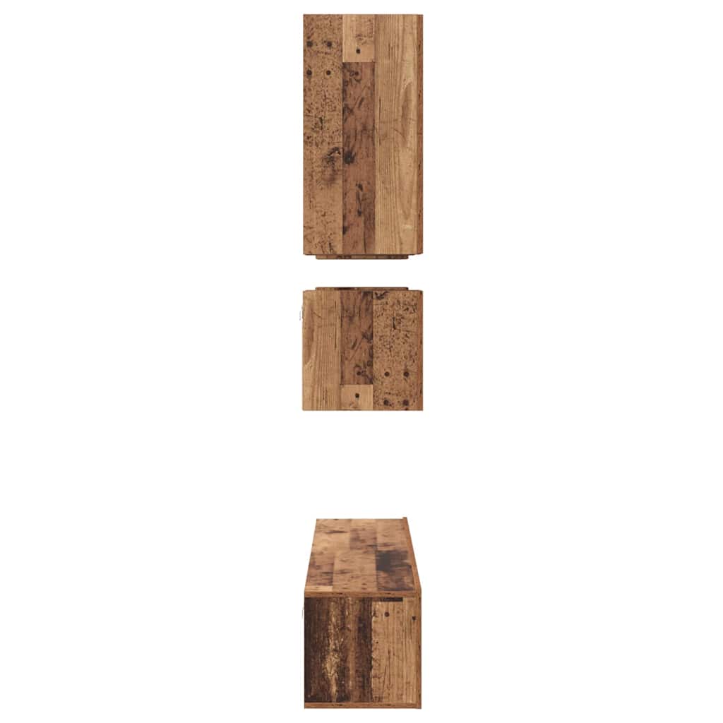 Tv-meubelset Wandgemonteerd 8 pcs Oud Hout Bewerkt hout is nu te koop bij PeponiXL, paradijselijk wonen!