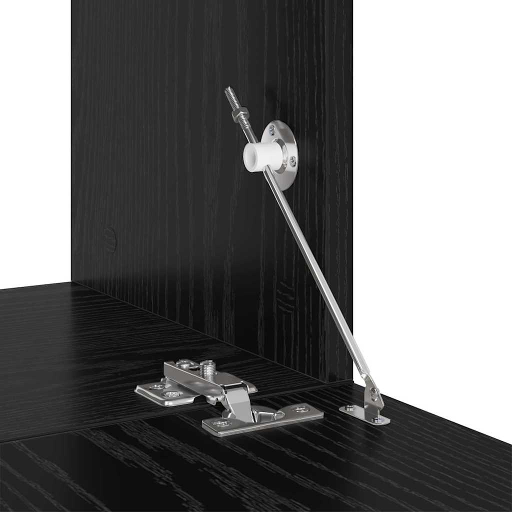 Tv-meubelset Wandgemonteerd Zwart Eiken Bewerkt hout is nu te koop bij PeponiXL, paradijselijk wonen!