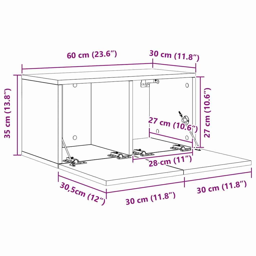 Tv-meubelset Wandgemonteerd Zwart Eiken Bewerkt hout is nu te koop bij PeponiXL, paradijselijk wonen!