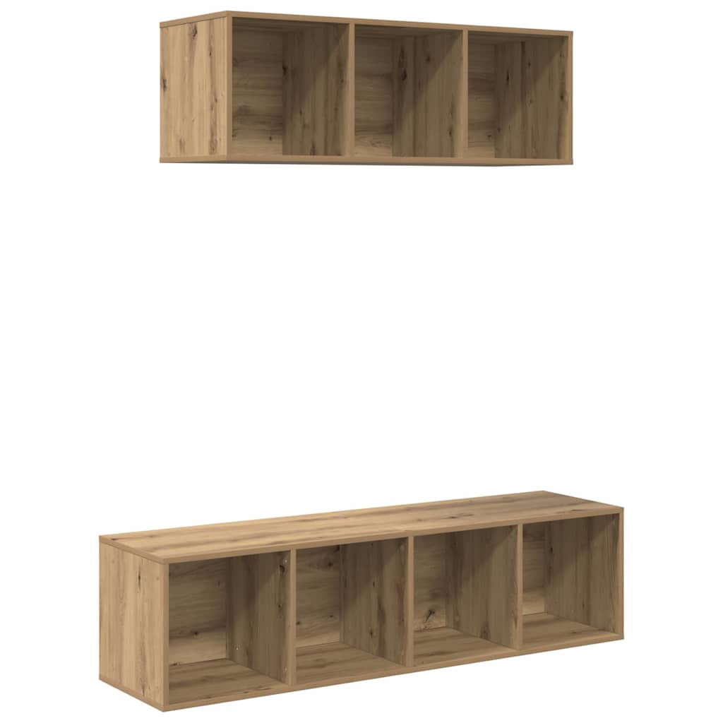 Tv-meubelset Wandgemonteerd 2 pcs Artisan Eiken Bewerkt hout is nu te koop bij PeponiXL, paradijselijk wonen!