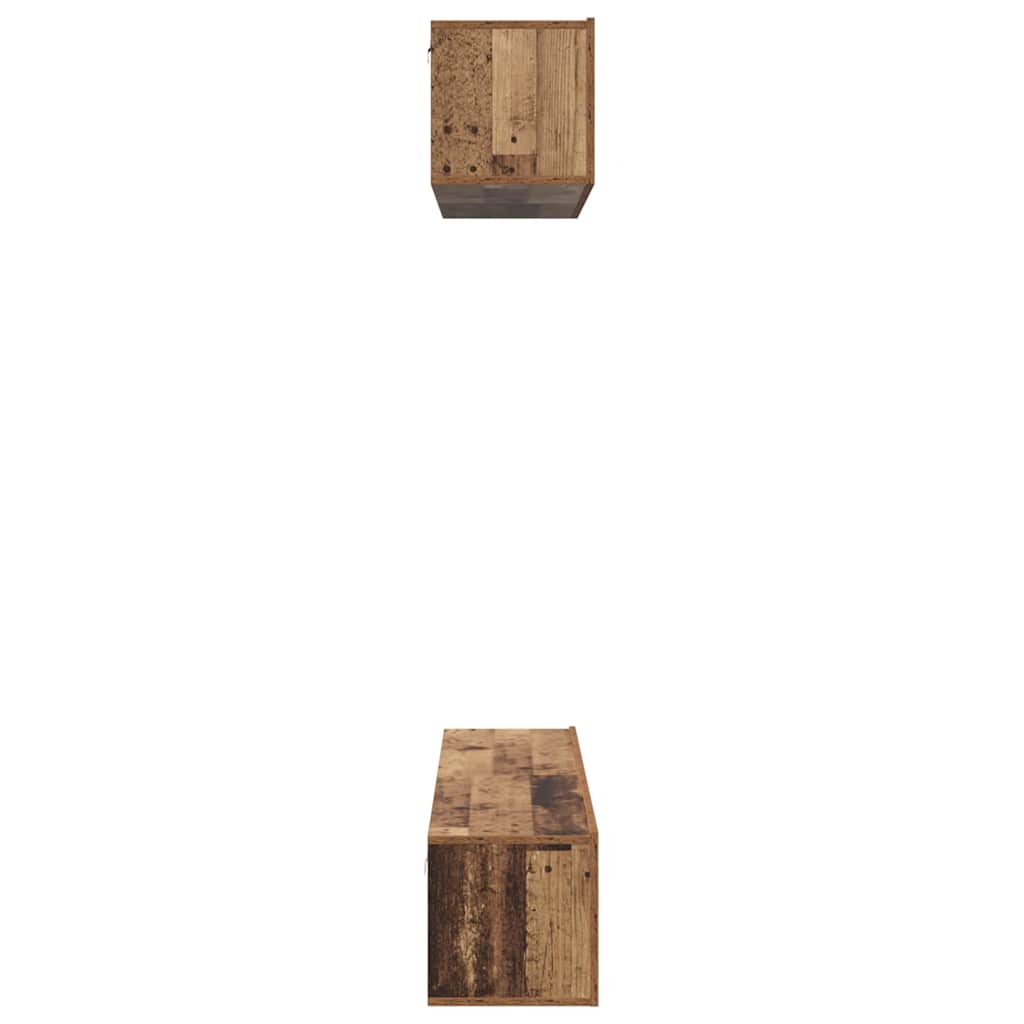 Tv-meubelset Wandgemonteerd 4 pcs Oud Hout Bewerkt hout is nu te koop bij PeponiXL, paradijselijk wonen!
