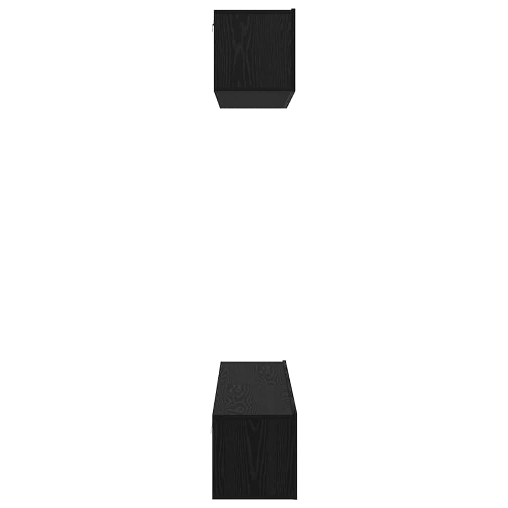 Tv-meubelset Wandgemonteerd 4 pcs Zwart Eiken Bewerkt hout is nu te koop bij PeponiXL, paradijselijk wonen!