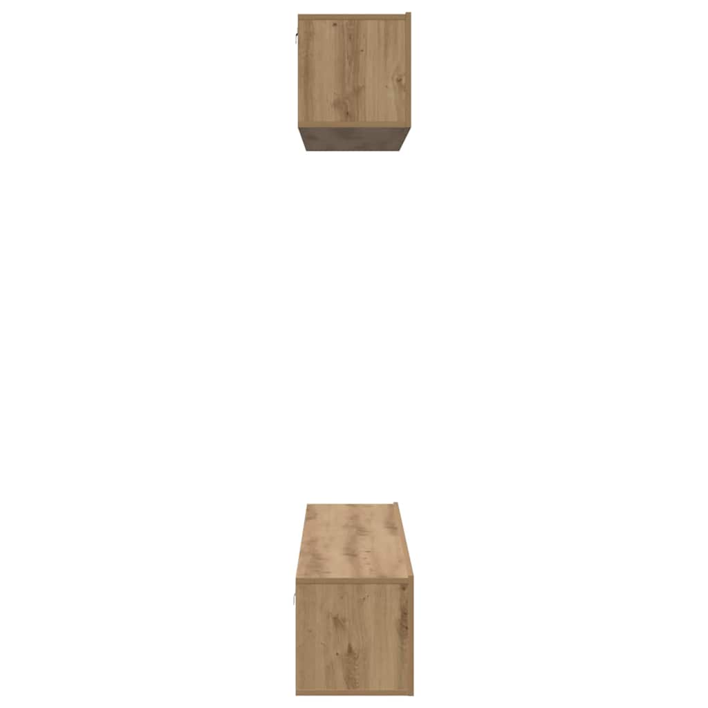 Tv-meubelset Wandgemonteerd 4 pcs Artisan Eiken Bewerkt hout is nu te koop bij PeponiXL, paradijselijk wonen!