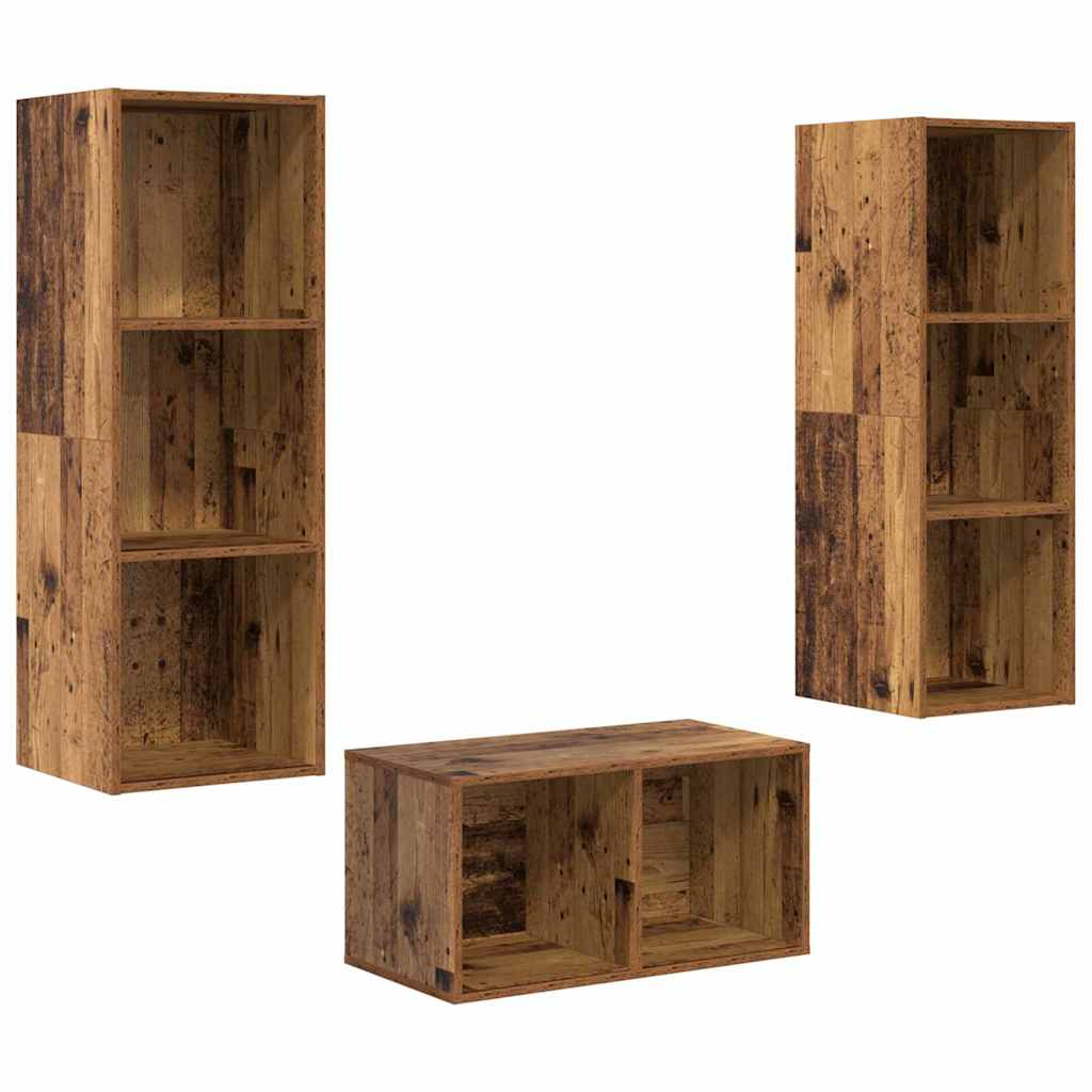 Tv-meubelset Oud Hout 37 x 37 x 107 cm Bewerkt hout is nu te koop bij PeponiXL, paradijselijk wonen!